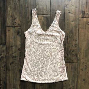 NWT Charlotte Russe Champagne Sequin Tank